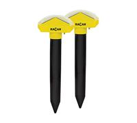 Racan Solar Sonic Mole Repeller Twinpack - Humane Lawn Protection with Self Charging Solar Power and Quad Pulse Technology, Covers up to 120m2