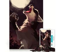 Raccon Howling at The Moon 1000 Pieces Jigsaws Adults Puzzles Gifts Mind Challenge Toy Easy Leisure Precise Cut (38x52cm)