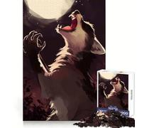 Raccon Howling at The Moon Jigsaw Puzzles for Adults1000 Pieces Smart Game Quiet Calm Pattern Assembly Amazing Present (38x26cm)
