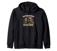 Raccon Season Never Ends Funny Raccoon Gift Zip Hoodie
