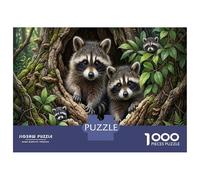 Raccoon 1000 Piece Puzzle for Relaxation Lush Forest for First-Time Jigsaw Users Memory Improvement Housewarming Gift 70x50cm/1000pcs