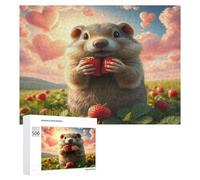 Raccoon 1000Pc Jigsaw Puzzles Adults Children Paisaje Edificio Jigsaws Post-Retirement Leisure Challenging Puzzle Great Gift Seniors Stress Reliever 500 PCS