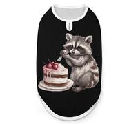 Raccoon And Cake Dog Shirt Pet Clothes Summer T-Shirts Sleeveless Tank Top for Small Puppy Cat