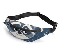 Raccoon and Daisy Flowers Belt Bag for Women Men Crossbody Fanny Pack Fashion Waist Packs with Adjustable Strap