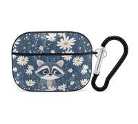 Raccoon And Daisy Flowers Printed Bluetooth Earbuds Case Colorful Wireless Headphones Covers Compatible With AirPods Pro 2
