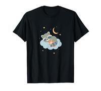 Raccoon and Squirrel Sleeping Animal Motif Value Graphic T-Shirt