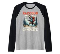 Raccoon Around The Campsite Funny Outdoor Hiker Pun Raglan Baseball Tee