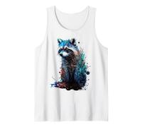 Raccoon Art Colourful Animal Lover Animal Rac Tank Top
