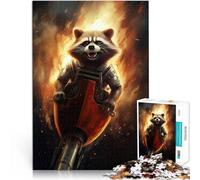 Raccoon Art teenagers Puzzles 1000 Piece Jigsaws Educational Games Home Decoration is ideal as a gift for the whole family 38x26cm