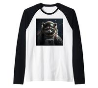 Raccoon Astronaut Funny Raccoon in Space AstroRaccoon Raglan Baseball Tee