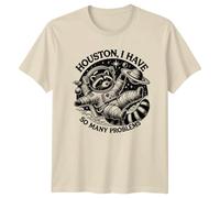 Raccoon Astronaut Houston, I Have So Many Problems Animals Mens T-Shirt Womens Graphic Tee S