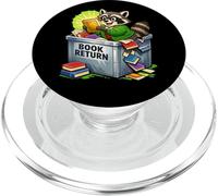 Raccoon at Library Book Return Funny Librarian and Reader PopSockets PopGrip for MagSafe