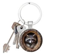 Raccoon Bag Charm, 2D Raccoon Hollow Tree Backpack Charm, Small Animal Keyring For Wallet Women Purse Decoration Men, Students, Workers Travel Home Backpack