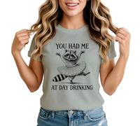 Raccoon Ballerina Day Drinking Womens Graphic T Shirt Humorous Activities Tee 2XL