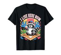 Raccoon Ballfield Ice Cream Baseball Field I Live Here Now T-Shirt