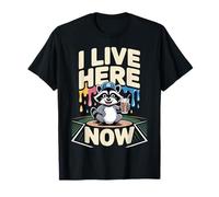 Raccoon Ballfield Ice Cream Baseball Field I Live Here Now T-Shirt