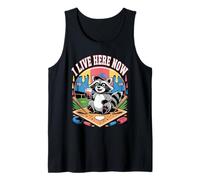 Raccoon Ballfield Ice Cream Baseball Field I Live Here Now Tank Top