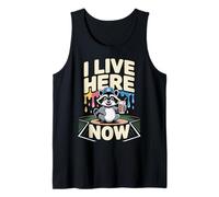 Raccoon Ballfield Ice Cream Baseball Field I Live Here Now Tank Top