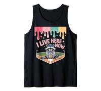 Raccoon Ballfield Ice Cream Baseball Field I Live Here Now Tank Top