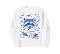 Raccoon Bath Water Swimming Ripples Cute Raccoon Face Sweatshirt