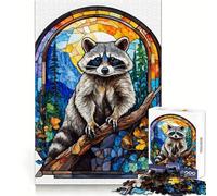 Raccoon Beatiful Scenic Jigsaw Puzzle for Adults 1000 Pieces Memory Boost Group Play Pattern Assembly Xmas Surprise (38x26cm)