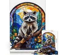 Raccoon Beatiful Scenic Jigsaw Puzzles for Adults1000 Pieces Memory Gain Stress Relief Design Assembly Memorable Gift (50x75cm)