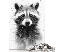 Raccoon Beauty Watercolor Puzzle 1000 Pieces Jigsaws Wooden Puzzle Adult Jigsaw Puzzle Relax Puzzles Games 1000pcs (75x50cm)