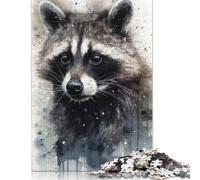 Raccoon Beauty Wild Charm Puzzle 1000 Pieces Jigsaws Wooden Puzzle for Adults And Teenager Puzzles for Adults 300pcs (40x28cm)