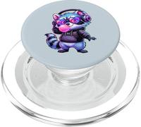 Raccoon Bubblegum With Sunglasses DJ Headphones Cool Animal PopSockets PopGrip for MagSafe