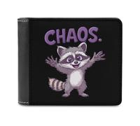 Raccoon Chaos Classic Mens Wallets Women Slim Bifold Wallet Card Holder for Front Pocket