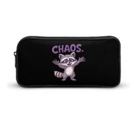 Raccoon Chaos Simple Pencil Case Big Capacity Pouch Box Travel Makeup Bag