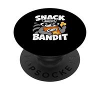 Raccoon Chips Funny Snack Lover Graphic PopSockets Adhesive PopGrip