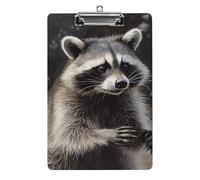 Raccoon Clipboard, A4 Acrylic Clipboard with Hanging Hole, Ultra-Light Clip Board - Holds 100 Sheets, Shatterproof Document Holder for Office, 12.5" X 8.5"