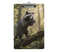 Raccoon Clipboard, A4 Acrylic Clipboards with Hanging Hook, Ultra Lightweight & Shatterproof Writing Board for Office, Nurses, 8.5" X 12.5"