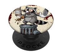 Raccoon Coffee Chaos Morning Mess Animal Graphic PopSockets Adhesive PopGrip