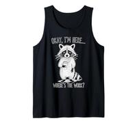 Raccoon Coffee Lover Where's The Work Funny Tank Top