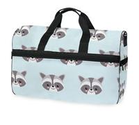 Raccoon Cute Travel Duffel Bag for Men Women Boys Girls Teens,Oversized Sports Gym Bag with Shoes Compartment Overnight Weekend Yoga Workout Bag Training Handbag