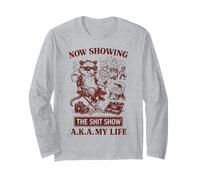 Raccoon Director Now Showing Life Chaos Funny Long Sleeve T-Shirt