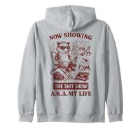 Raccoon Director Now Showing Life Chaos Funny Zip Hoodie