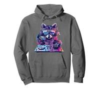 Raccoon DJ EDM Techno House Music Funny Animal Lover Pullover Hoodie