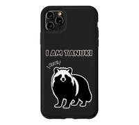 Raccoon dog silhouette I AM TANUKI white Funny Animal Case for iPhone 11 Pro Max