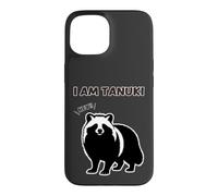 Raccoon dog silhouette I AM TANUKI white Funny Animal Case for iPhone 15