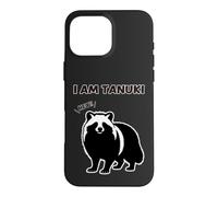 Raccoon dog silhouette I AM TANUKI white Funny Animal Case for iPhone 16 Pro Max