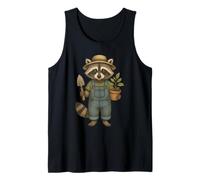 Raccoon Dressed As A Gardener Funny Raccoon Lover Gardening Tank Top