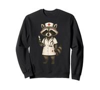 Raccoon Dressed As A Nurse Funny Nursing Sweatshirt