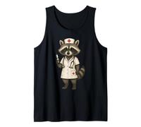 Raccoon Dressed As A Nurse Funny Nursing Tank Top
