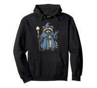 Raccoon Dressed As A Wizard Fantasy Pullover Hoodie