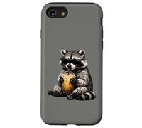 Raccoon Drinking Iced Coffee Retro Cool Animal Humor Funny Case for iPhone SE (2020) / 7/8