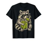 Raccoon Eating Pickles Meme Funny Animal Art Value Graphic T-Shirt