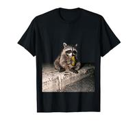Raccoon Eating Pickles Night Flash Photo Value Graphic T-Shirt